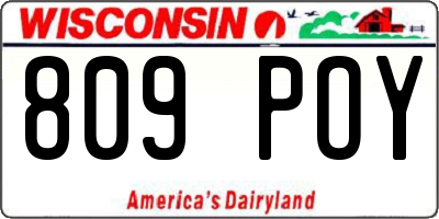 WI license plate 809POY