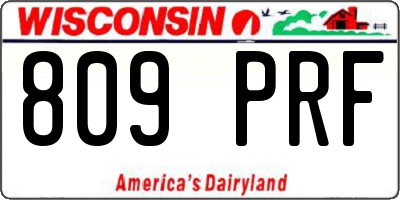 WI license plate 809PRF