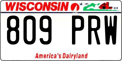 WI license plate 809PRW