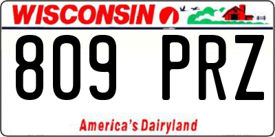WI license plate 809PRZ