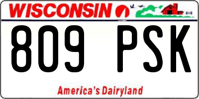 WI license plate 809PSK
