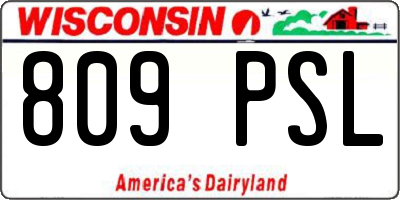 WI license plate 809PSL