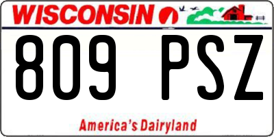 WI license plate 809PSZ