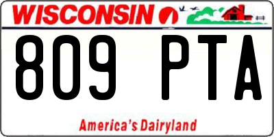 WI license plate 809PTA