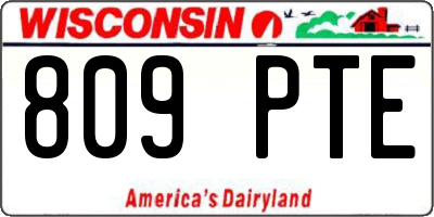 WI license plate 809PTE