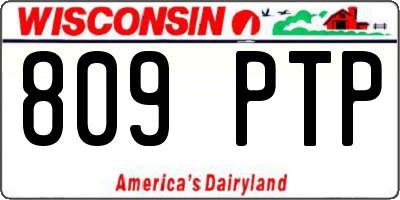 WI license plate 809PTP