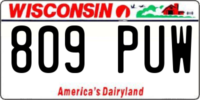 WI license plate 809PUW