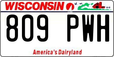 WI license plate 809PWH