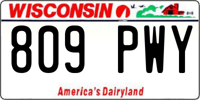 WI license plate 809PWY