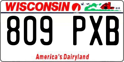WI license plate 809PXB