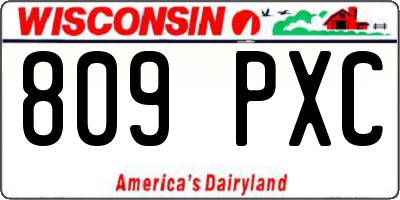 WI license plate 809PXC