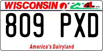 WI license plate 809PXD