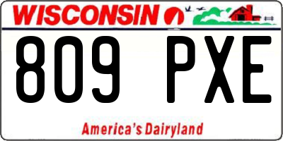 WI license plate 809PXE