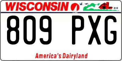 WI license plate 809PXG