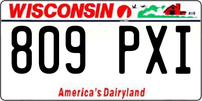 WI license plate 809PXI