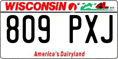 WI license plate 809PXJ
