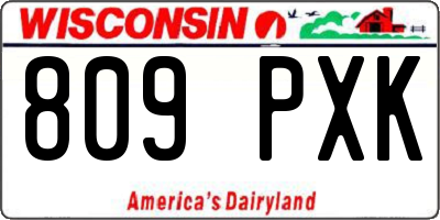 WI license plate 809PXK