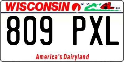 WI license plate 809PXL