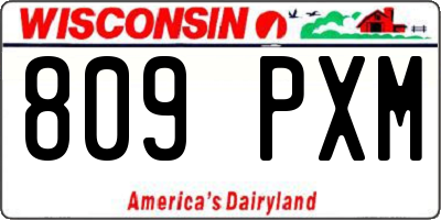 WI license plate 809PXM
