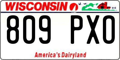 WI license plate 809PXO