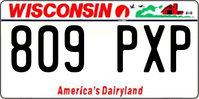 WI license plate 809PXP
