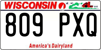 WI license plate 809PXQ