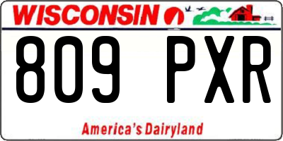 WI license plate 809PXR