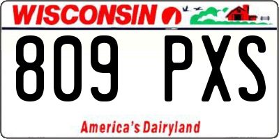 WI license plate 809PXS