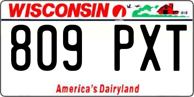 WI license plate 809PXT