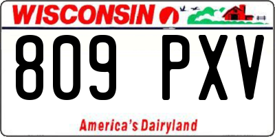 WI license plate 809PXV