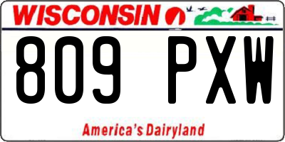 WI license plate 809PXW