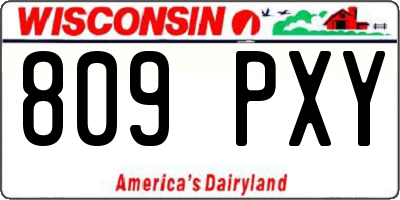 WI license plate 809PXY
