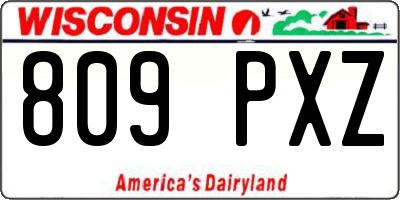 WI license plate 809PXZ