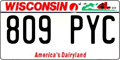 WI license plate 809PYC