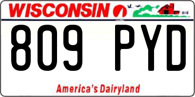 WI license plate 809PYD