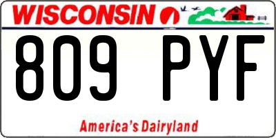 WI license plate 809PYF