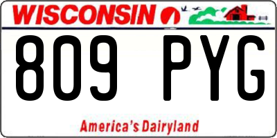 WI license plate 809PYG