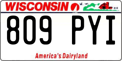 WI license plate 809PYI