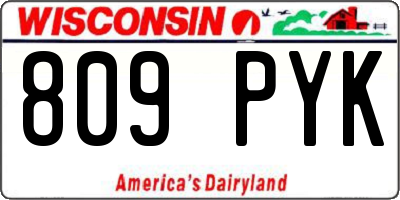 WI license plate 809PYK