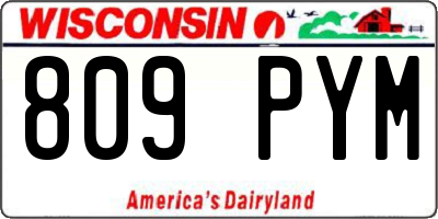 WI license plate 809PYM