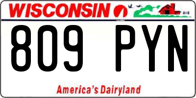 WI license plate 809PYN