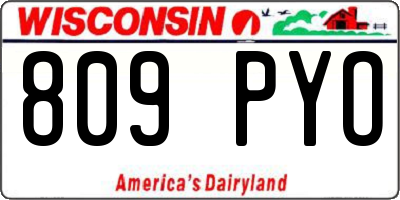 WI license plate 809PYO