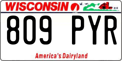 WI license plate 809PYR