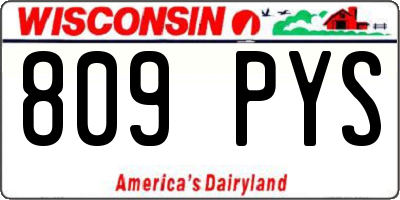 WI license plate 809PYS