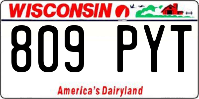 WI license plate 809PYT