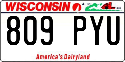 WI license plate 809PYU