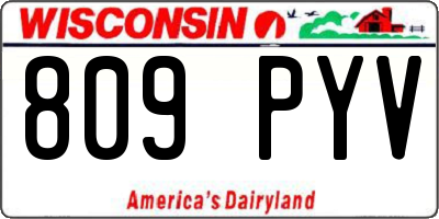WI license plate 809PYV