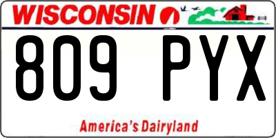 WI license plate 809PYX