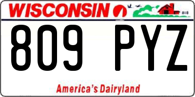 WI license plate 809PYZ
