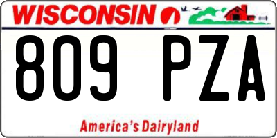 WI license plate 809PZA
